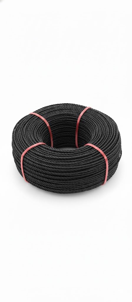 Black Pet Twisted Plastic Wire for Agriculture & Greenhouse Support | Durable, UV Resistant, Rust-Free Wire for Crop Cultivation and Fencing (500 Feet, 9 Tar)-image-11