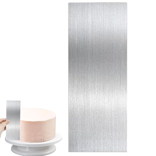 1PCS Metal Cake Scraper Silver Cake Scraper Buttercream Smoother Stainless Steel Sharp Edge Smoother for Cakes Buttercream Smoother for Cake Decorating Mousse Butter Cream Cake Decorating