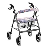 Uorisanigo Bunny Floral Rollator Walker Seat Cover Soft and Comfortable Rollator Seat Cover Soft Rollator Walker with Seat Cover Washable Seat Cover for Walkers for Seniors