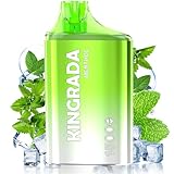 電子タバコ 使い捨て vape 15,000回吸引可能 10風味 持ち運び ベイプ シーシャ 節煙 禁煙サポート 爆煙 大容量 水蒸気タバコ ニコチンなし タールなし ビタミン入り Kingrada 17 Pro (メンソール)