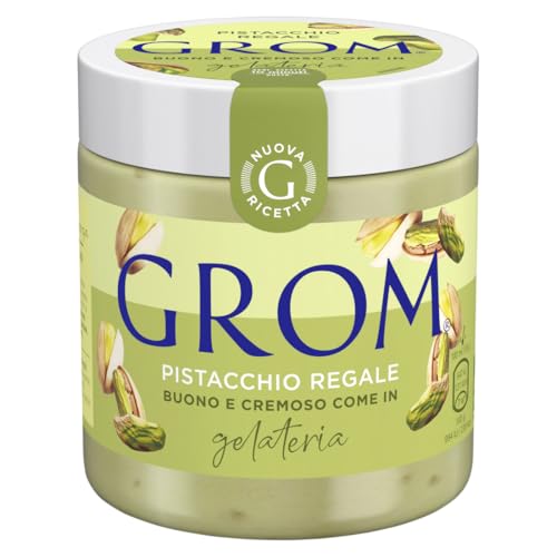 GROM Pistacchio Regale, 430 ml, Gelato con Pistacchi del Mediterraneo e Latte Fresco, Senza Aromi e Coloranti, Qualità Artigianale, Barattolo in Plastica PET