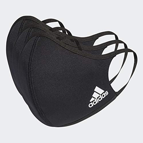 adidas unisex-adult Face Covers 3-Pack Black Medium/Large