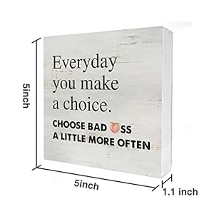 Inspirational Wooden Box Sign Desk Decor Everyday You Make a Choice Wood Block Plaque Rustic Box Sign for Home Living Room Shelf Table Decoration (5 X 5 Inch) Inspirational Wooden Box Sign Desk Decor Everyday You Make a Choice Wood Block Plaque Rustic Box Sign for Home Living Room Shelf Table Decoration 5 X 5 Inch