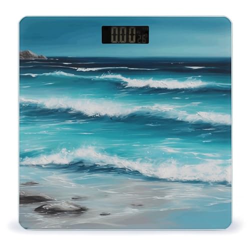 Báscula Digital de Baño Turquoise Beach Original 26x26 cm miniatura 1