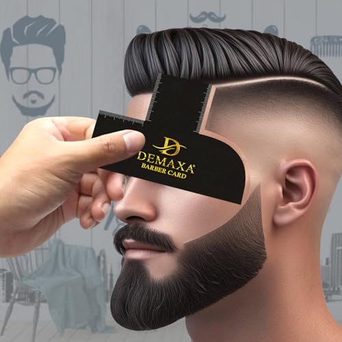 Enhancement Card for Barbers - DEMAXA - Reusable Barber Line up Tool, Barber Card with Measurement...