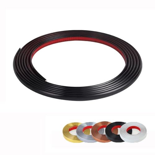 Tiras De Moldura De Puerta Autoadhesivas, Tira De Calafateo Flexible, Moldura De Borde, Barra De Borde De Pared De PVC Para Pared, Espejo, Puerta Y Armario(Glossy Black)