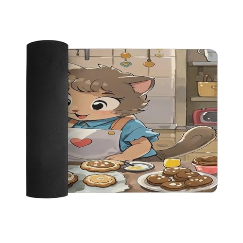 Cat Biscuits Desk Mat Non-Slip Large Mouse Pad miniatura 3