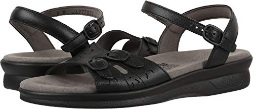 SAS Duo Adjustable Comfort Sandal Black 8 W - Wide (C)