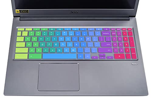 Colorful Keyboard Cover Skin For Acer Chromebook 15 315 Cb315 715 Cb715 15.6 Inch Chromebook With Numeric Keypad, Acer Chromebook 317 Cb317 17.3" Keyboard Skin Protector, Rainbow #TOP2
