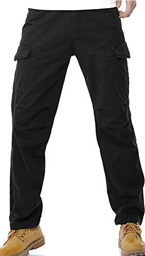 Thicken Mens Winter Fleece Lined Cargo Pant Windproof Outdoor Work Pants2
