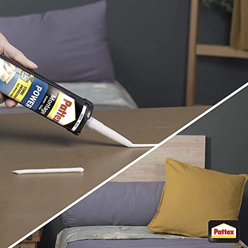 Pattex Montagekleber Power, Baukleber mit starker Anfangshaftung, Kraftkleber für saugende Materialien, Kleber für innen & außen, 1 x 370g – Bild 6
