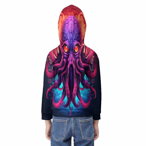 Pull pieuvre 3D rose, le cadeau d'hiver original pour ado 13-15 ans - 6