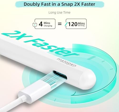 Metapen Rysik A11, inteligentniejszy chip, czułość nachylenia, odwzorowanie dłoni, kompatybilne z Apple iPad 2018-2023, iPad 10/9/8/7/6, iPad Pro 11"/12,9", iPad Air 3/4/5, Mini 5/6