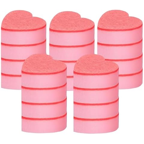 Heart Shaped Non-Scratch Scrub Sponge, Dual-Sided Cleaning Kitchen Sponge and Scrubber for Washing Dishes, Pots & Pans and Household Cleaning Supplies, 20 Pcs Scrubbing Sponges Cover