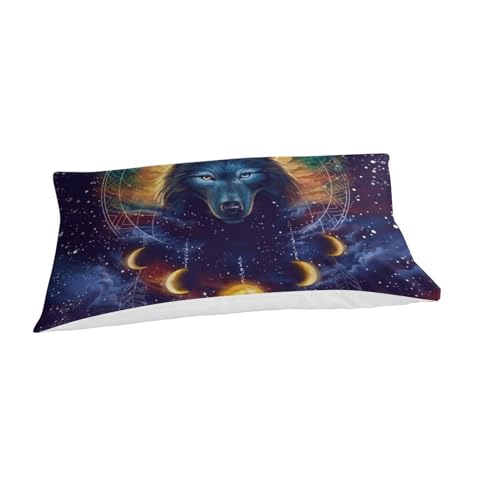 Housse de couette loup 3D respirante et parure de lit single douce