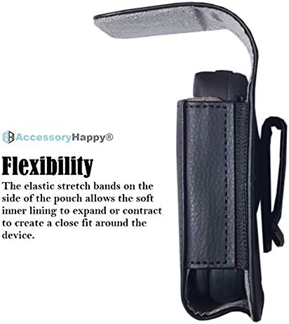 Miniatura 3 de AH - Funda de piel vertical pequeña con clip giratorio de 360, funda para teléfono, soporte para cinturón para LG B470 Kyocera Cadence LTE Alcatel