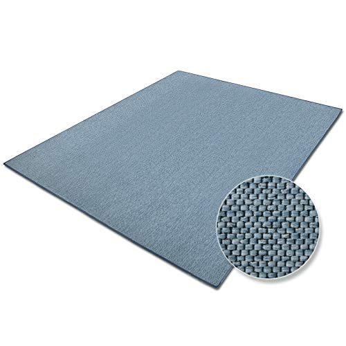 casa pura Tapis de Salon Bleu Effet sisal | Polypropylene + Coton | Chambre, Couloir | 7 Couleurs et 7 Tailles - Sabang, 80x150cm