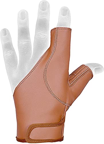 Daskz Leathers Archery Bow Glove – 100% Leather Half Thumb & Index Finger – Right or Left Hand – Traditional Shooting Glove for Precision & Comfort