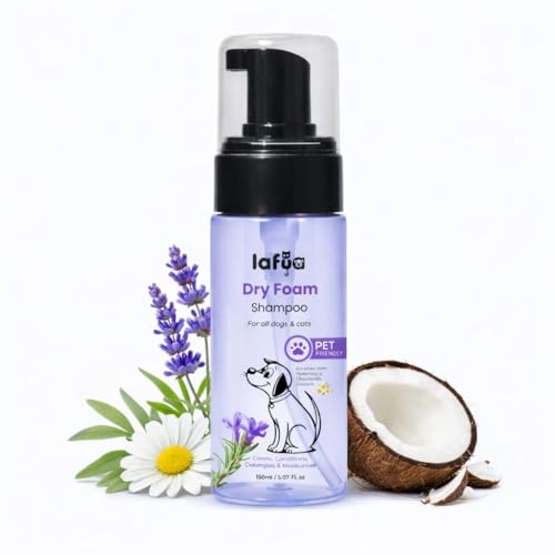 Image of Waterless Dry Shampoo for Dogs & Cats - 150 ML | No Rinse Foam | Cleansing, Conditioning, Detangling & Odor Control | Safe for Puppies & Kittens | Anti-Itch & Anti-Hairfall Shampoo |