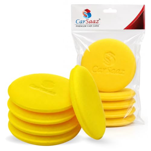 Image of CAR SAAZ Applicator Sponge (Pack of 5 Pcs) | Ultra-Soft Applicator Sponge | Foam Applicator for Car & Bike Polishing, Waxing & Buffing | Reusable, Durable & Washable