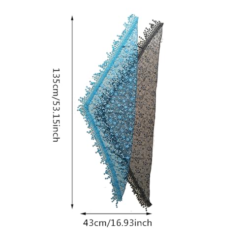 Rexcp Lightweight And Soft Triangular Floral Fashion Lace Teardrop Tassel Retro Scarf Shawl Bag For Women3