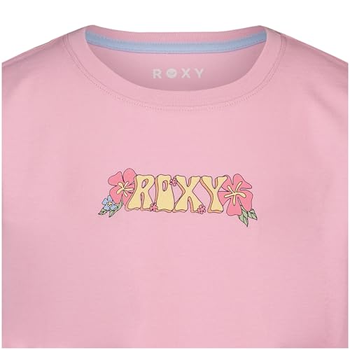 Image of Roxy Girls' Short Sleeve Oversized Fit Logo Tee, Crew Neck Graphic T-Shirt, Soft & Comfortable