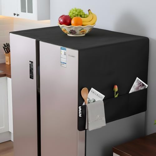 ATAA ENTERPRISE Durable Top Cover for Refrigerator Double Door Kitchen Accessories | Waterproof, Dustproof Cover | 5 Utility Pockets (170 x 65cm)...
