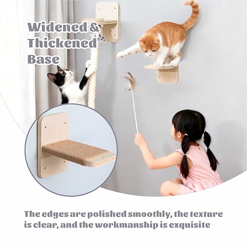 Rascador vertical de cuerda para gatos, montado en pared miniatura 3