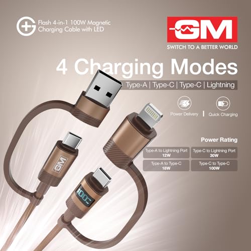 GM G+ Flash 4-in-1 Magnetic Charging Cable 100W - Image 6
