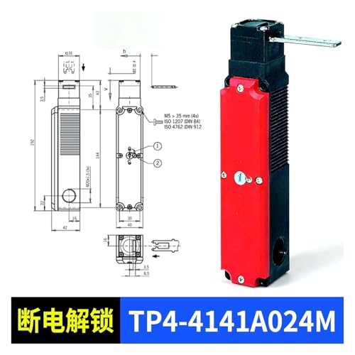 Interrupteur de sécurité TP4 TP3-2131A024M avec cylindre de serrure pour machine