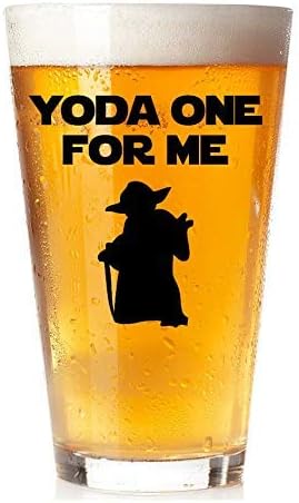Yoda One For Me - Star Wars Gift for Boyfriend, Fiance, Husband - 16oz Pint Glass