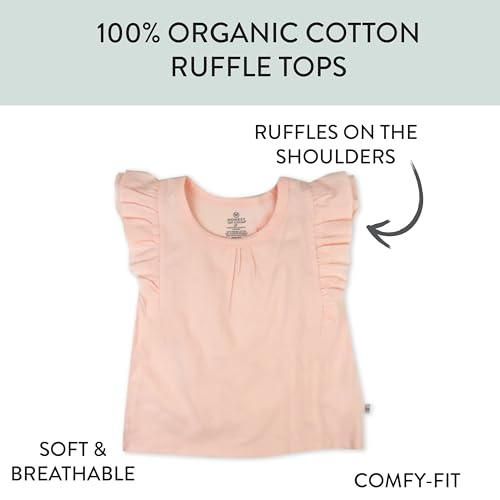 HonestBaby baby-girls 3 Pack Sleevelss Ruffle Shoulder Tops 100% Organic Cotton for Baby Girls2