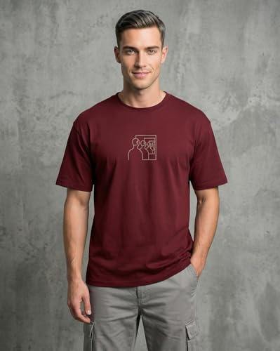 Image of Nobero Men's Oversized Graphic T-Shirt for Men | Soft Cotton | Drop Shoulder Relaxed Fit | Printed Casual Tshirt for Men