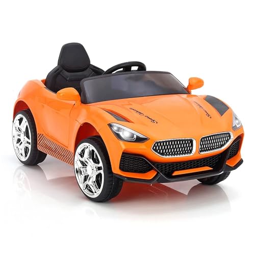 Image of Little Rides Battery Operated Car for Kids, Ride on Toy Car with Music & Light | Baby Big Jeep Rechargeable Battery | Kids to Drive 1 to 5 Years Boy Girl (Orange)