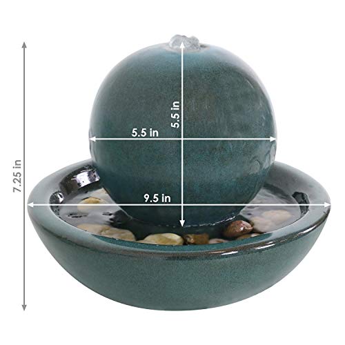 Sunnydaze SSS-560 7-Inch Ceramic Indoor Tabletop Water Fountain thumb #2