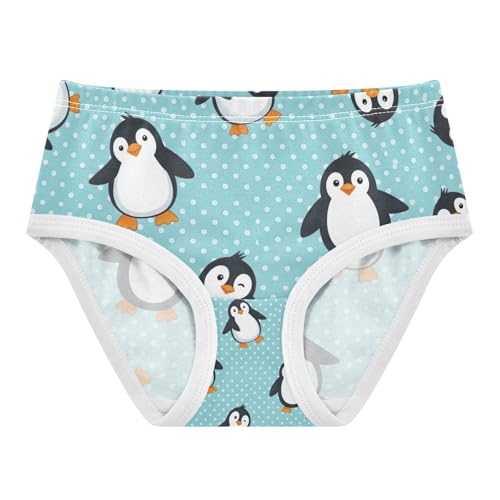 Girls Panties, Cute Cartoon Penguins Toddler Girl Briefs, Cotton Girls Underwear, 2T–8 Years