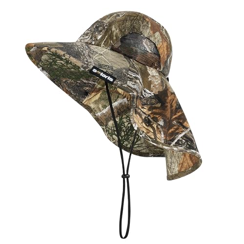 Image of Solaris Sun Hat with Neck Flap, UPF 50 Sun Protection Lightweight Sun Cap for Men Women, Wide Brim Hat for Fishing Hiking