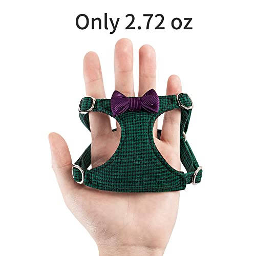 No Pull Dog Harness with Multifunction Dog Leash,Soft Adjustable No Choke Escape Proof Pet Harness Vest for Medium Dogs ,Plaid Green,M - Image 2