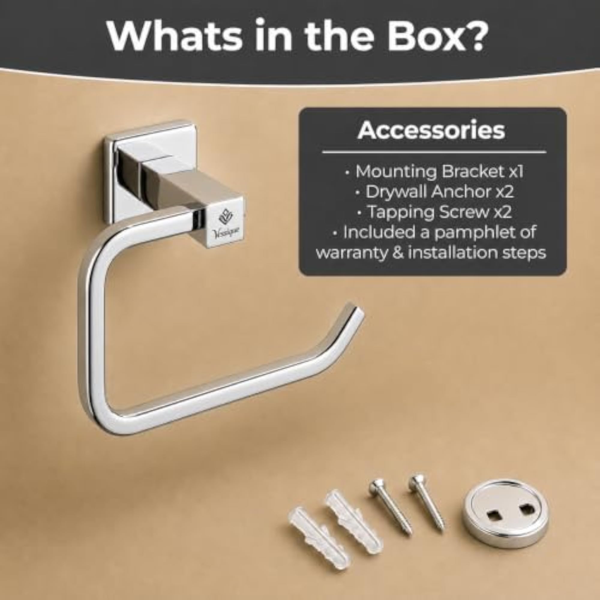 SS304 Stainless Steel Towel Holder for Bathroom, Wall Mounted