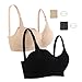 Seitop Paquete de 2 brasieres de Lactancia para Lactancia, Brasier de Maternidad, sin Varillas, sin Costuras, Brasier de Embarazo para Mujer, Negro/Beige, Large