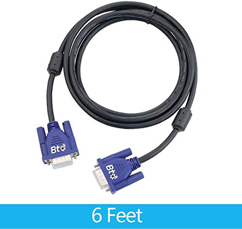 Bto Vga To Vga Cable 6 Feet Long Pc Computer Monitor, Projector, Cord 1080P Full Hd High Resolution, Male To Male Blue Cable (6 Feet). #TOP1