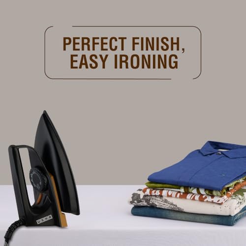 Image of USHA EI 3160-M Dry Iron | 600W | Non-stick PTFE Coated Sole Plate For Easy Gliding & Long Life | 1.6 m Long Cord | Dual Layer Safety | 2 Year Warranty