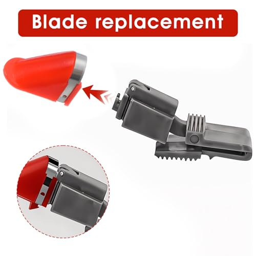 15 PCS Stainless Steel Replacement Blades, Electric Potato Cutter Accessory for Electric Rotating Potato Peeler Automatic Fruit Peeler Electrics Peeling Tool (Red) - Thumbnail 4