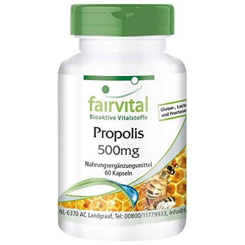 Fairvital | Bienen Propolis Kapseln - Natürliches Bienenharz Extrakt 500mg Cover