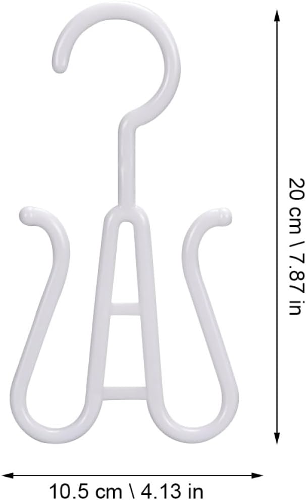 10 Pcs White Plastic Shoe Hanging Hooks Double-hook Boot Hangers Shoe Organizers for Closet Storage and Drying