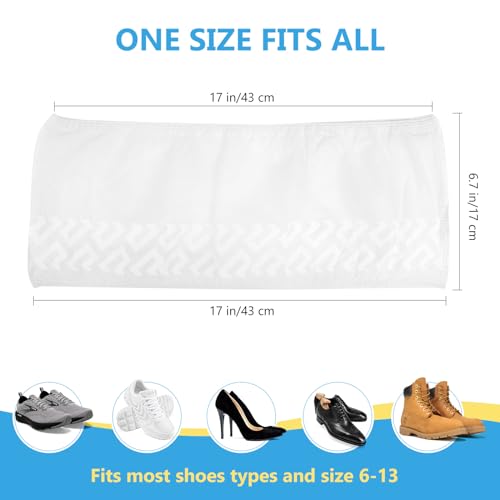 squish Shoe Covers Disposable Non Slip, 100 Pack(50 pairs) White Thick Extra Disposable Boot Covers Slip Proof Shoe Cover for Indoors Outdoors Durable Protector Covers Fits Virtually Most Shoes