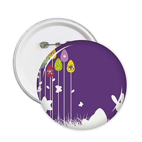 Badge Pâques Religion en Lot de 5 Broches Rondes Violettes en Taille M pour Vêtements