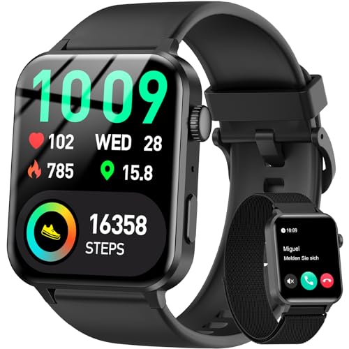 Yxtel Smartwatch Uomo Donna, Orologio Fitness con Chiamate Bluetooth e Schermo 1.85', Monitoraggio Sonno e Frequenza Cardiaca 24h, 100 Modalità Sportive IP68, per Android e iOS