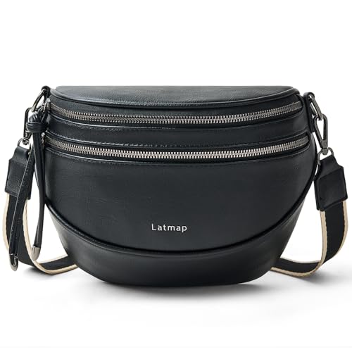 Image of Crossbody Sling Bags For Women Bum Purses Handbags Go Free Cross Body Fanny Packs For Woman Mon Shoulder Bag Gifts Black