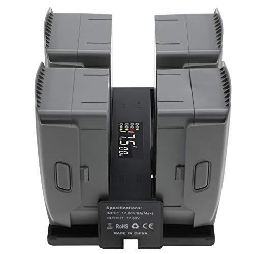 Hanatora Hub de carga de batería plegable 4 en 1 para DJI Mavic 2 Pro/Zoom/Enterprise Drone, múltiples accesorios de cargador con indicador de carga y pantalla LCD